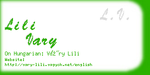 lili vary business card